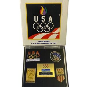 NEW 1992 USA Albertville Olympics Pin Collector's Set JCPenney CBS Pinbacks
